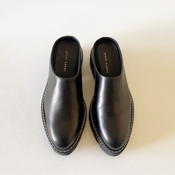 Jenni Kayne Leather Lug Mule Chunky Slip On Casual Classic Minimalist Black 40 - Picture 6 of 16